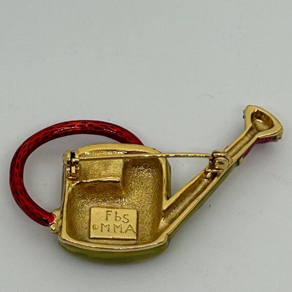 Metropolitan Museum of Art Brooch, inspired by Faberge's Watering Can Red Handle - Picture 5 of 15